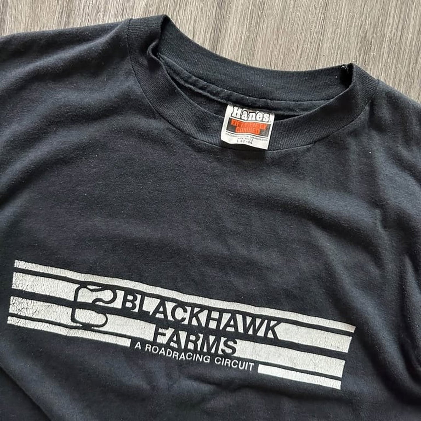 Vintage 90s Blackhawk Farms Road Racing Circuit Motorcycle T-Shirt