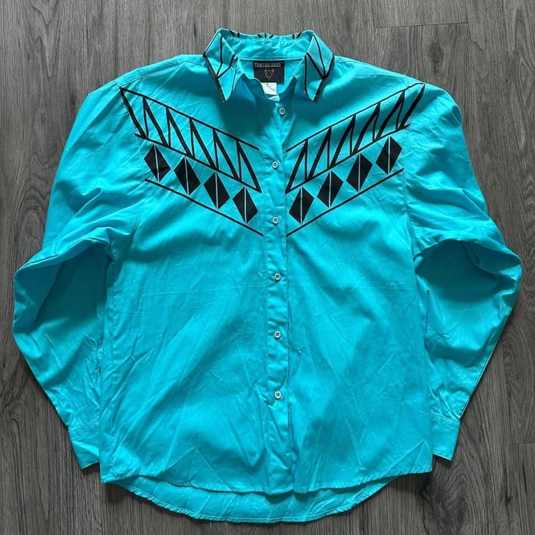 Vintage 90s Wrangler Frontier Series Western Button Down Shirt