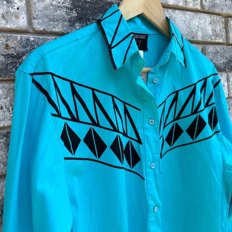 Vintage 90s Wrangler Frontier Series Western Button Down Shirt