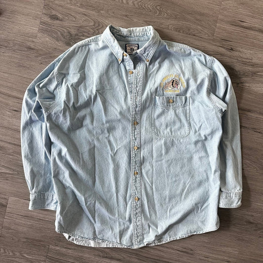 Vintage 90s Lee Denim Shirt Los Angeles Co Sheriff Homicide