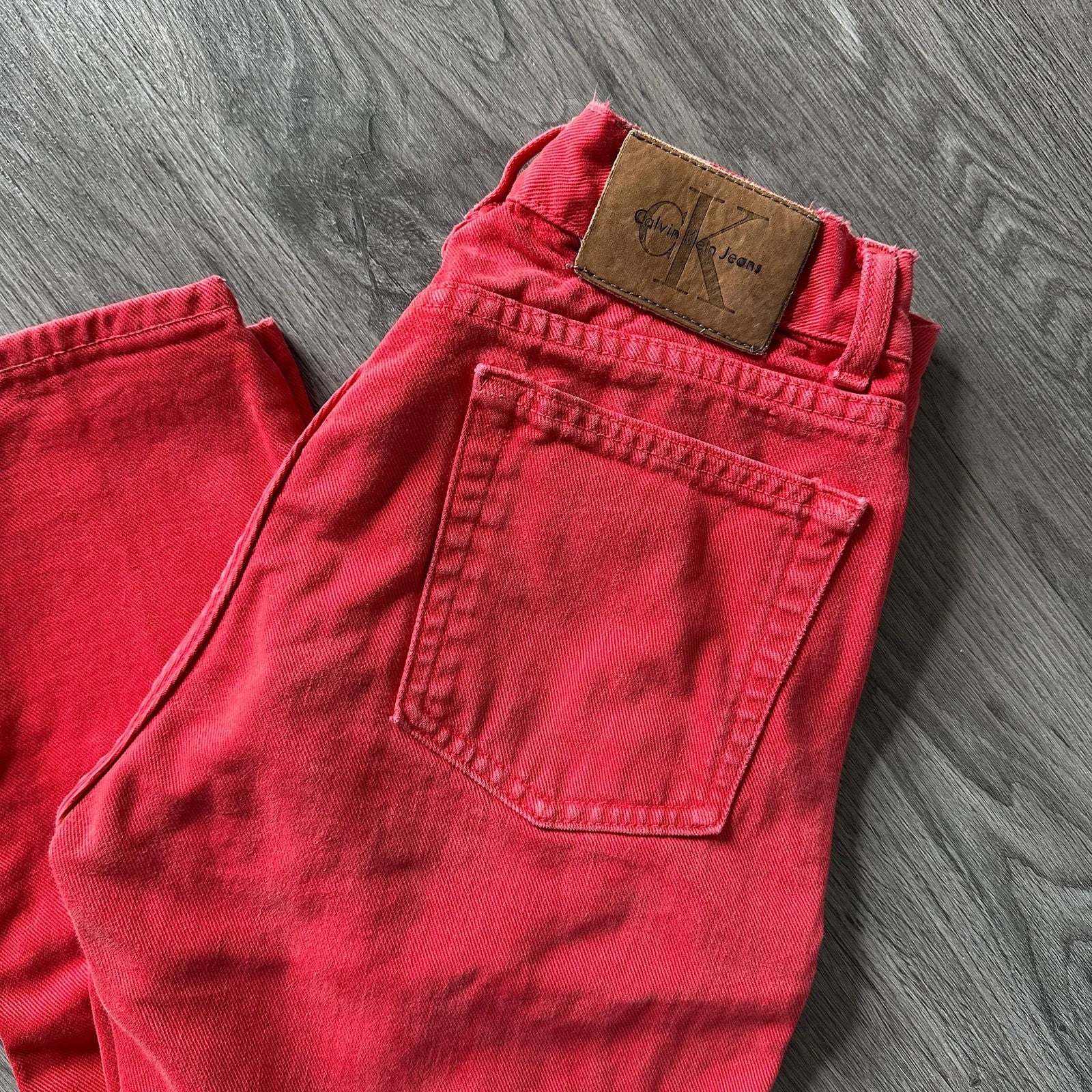 Vintage 90s Calvin Klein Denim Jeans High Wasted Red
