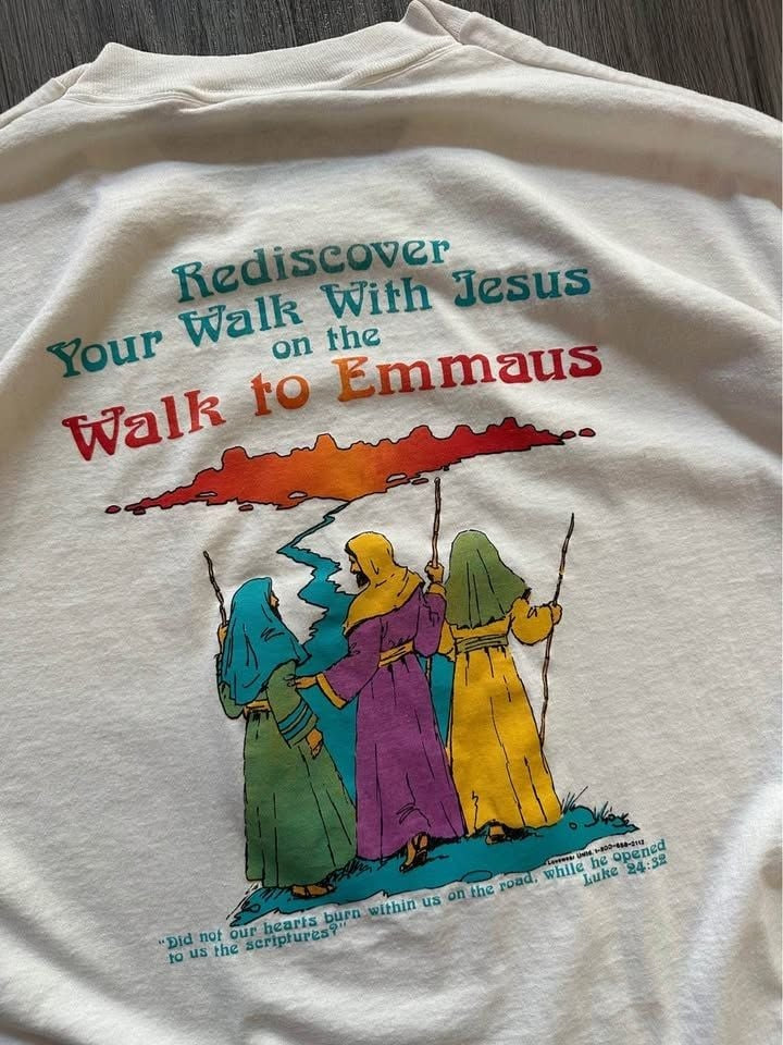 Vintage 90s Walk to Emmaus Jesus Walk T-Shirt
