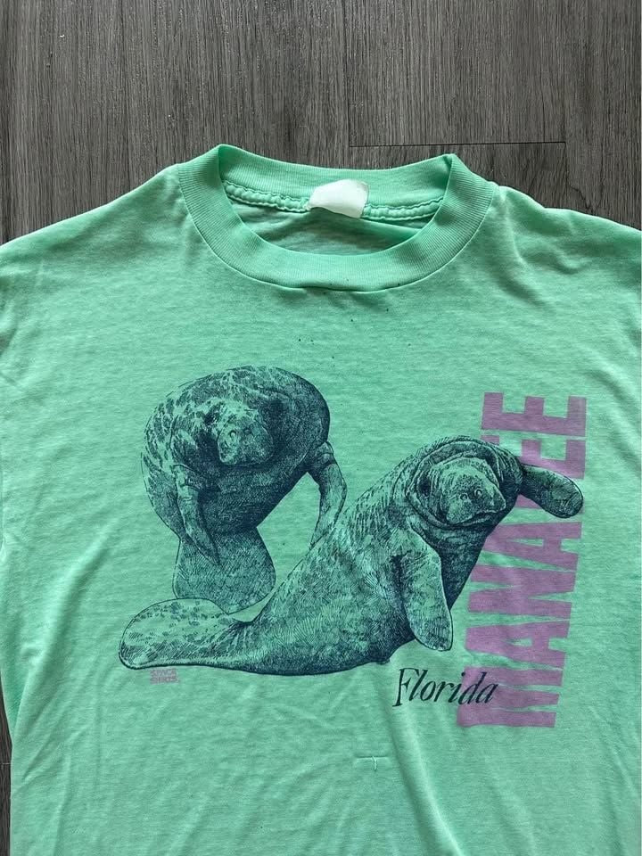 Vintage 80s Space Shirts Manatee T-Shirt