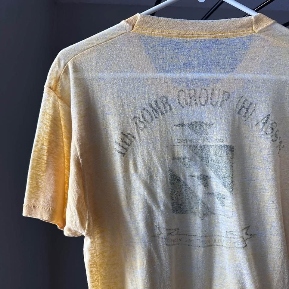 Vintage 70s 11th Bomb Group (H) Assn. T-Shirt.Measurements are in photos.