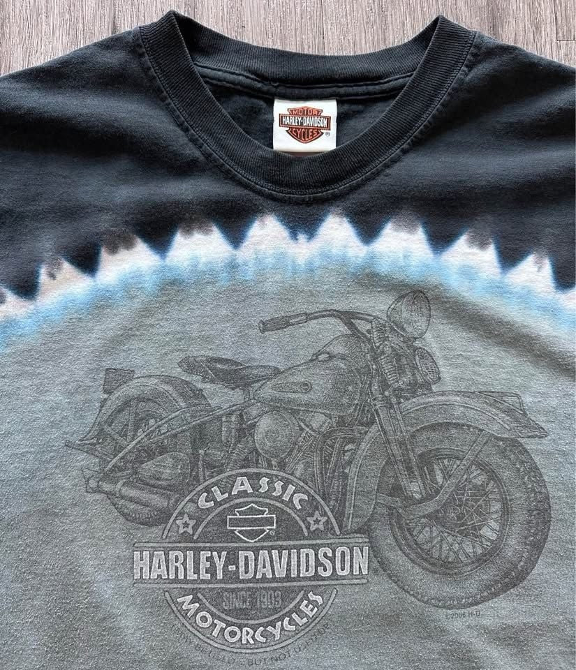 Harley Davidson American Eagle Tie-Dye T Shirt Y2K