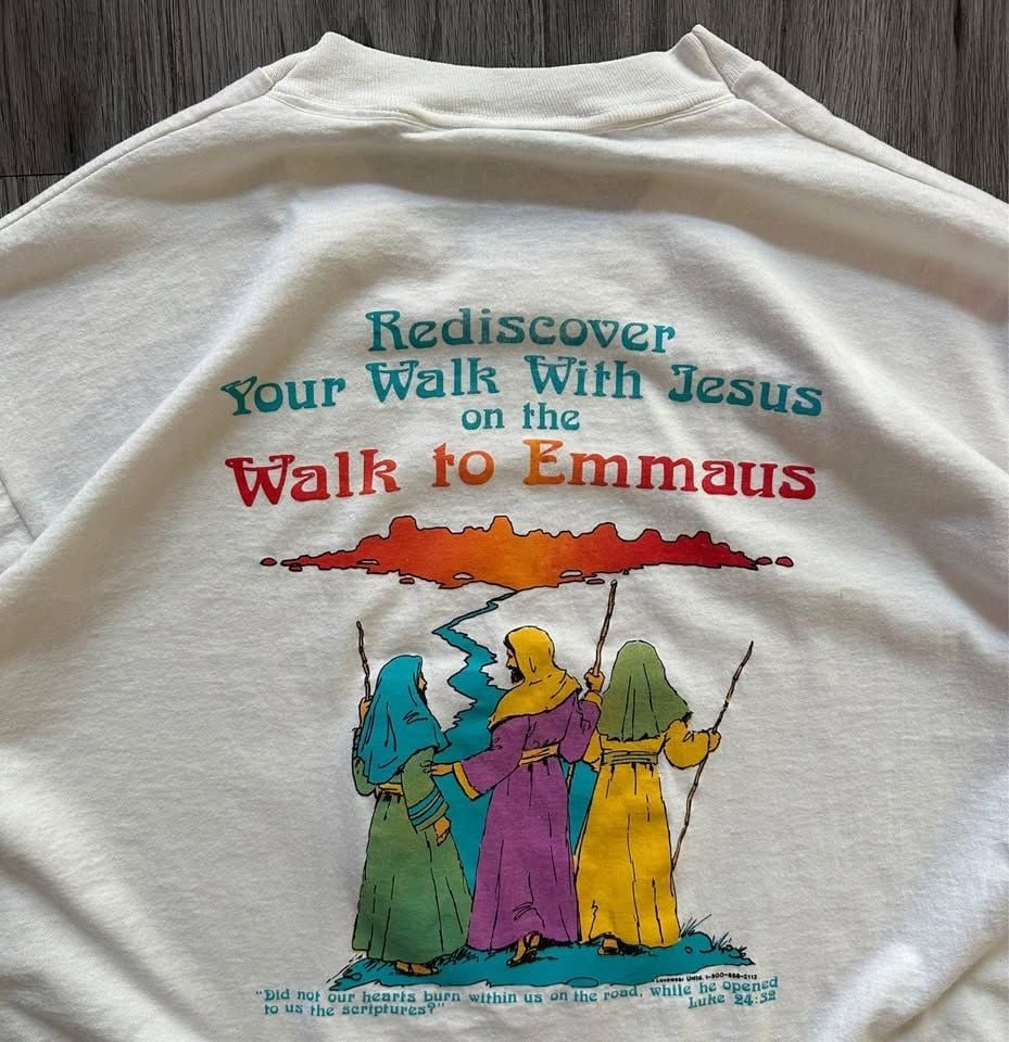 Vintage 90s Walk to Emmaus Jesus Walk T-Shirt