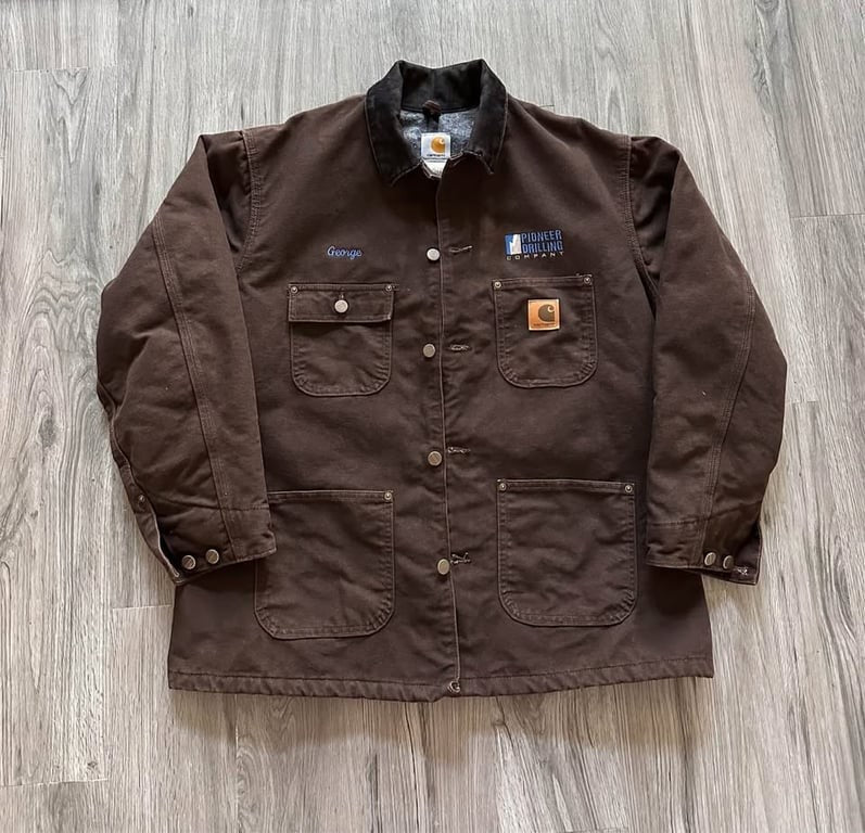 Vintage 90s Carhartt C02 DKB Jacket Blanket Lined Chore Coat