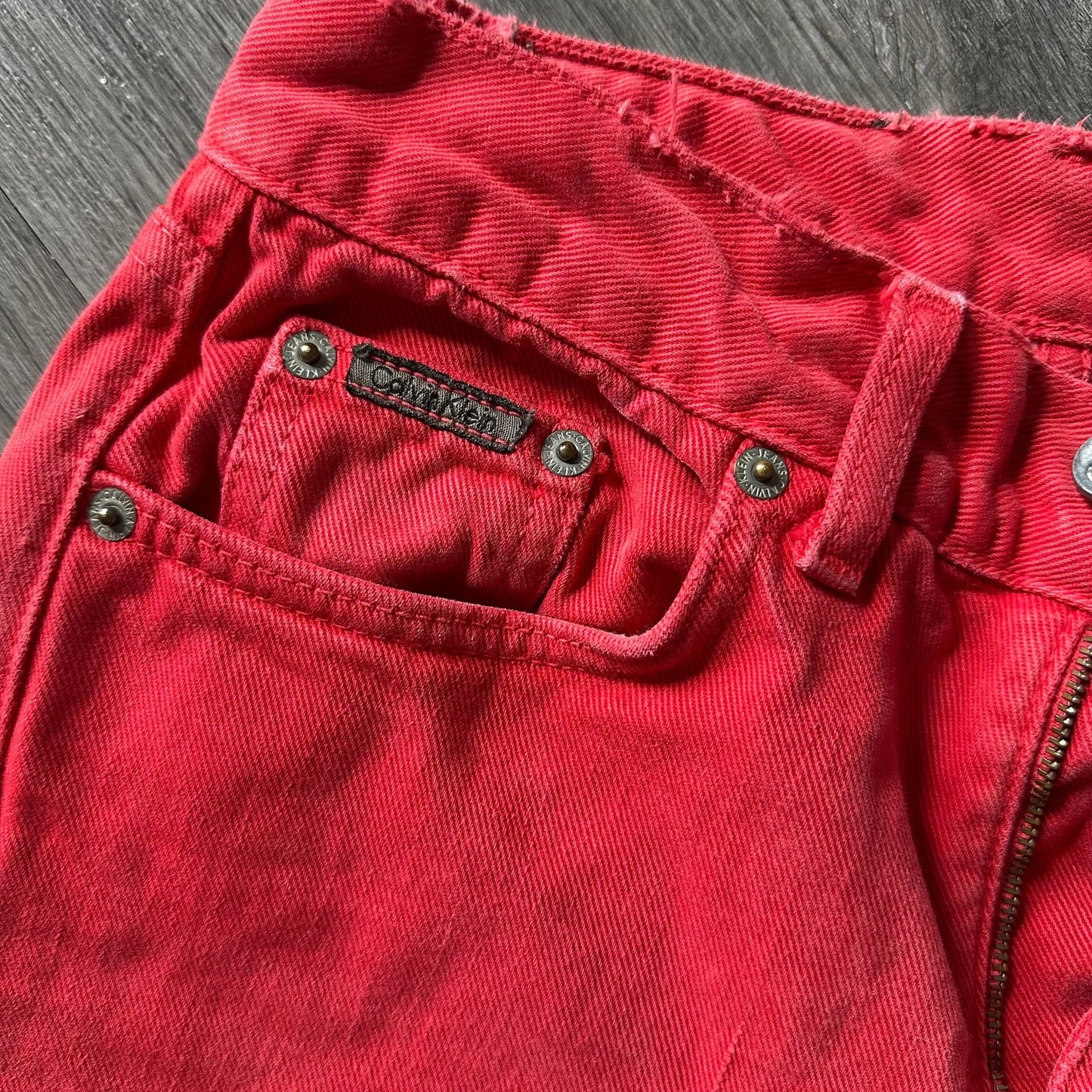 Vintage 90s Calvin Klein Denim Jeans High Wasted Red