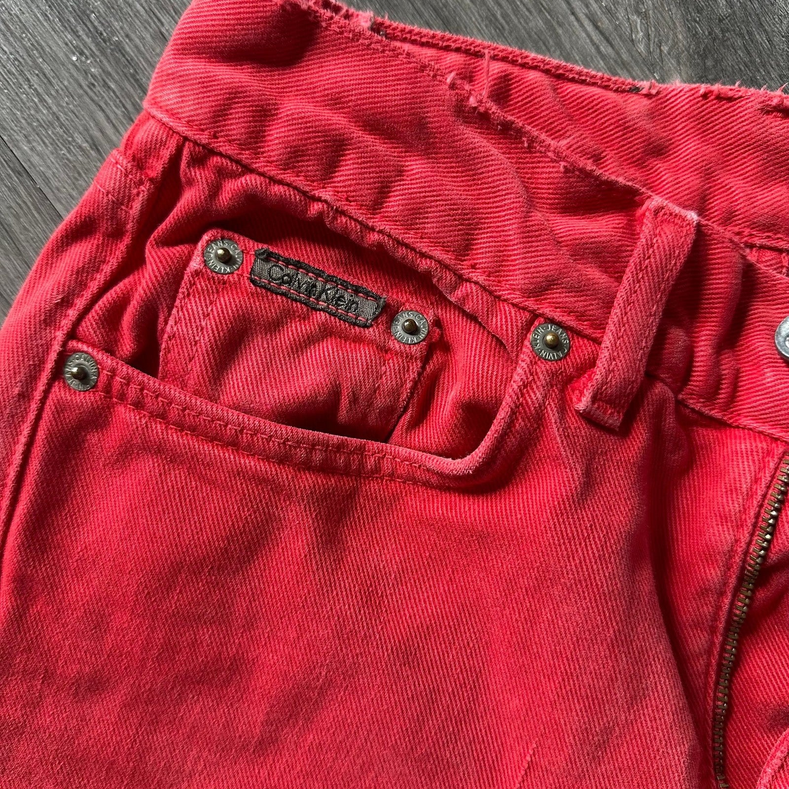 Vintage 90s Calvin Klein Denim Jeans High Wasted Red