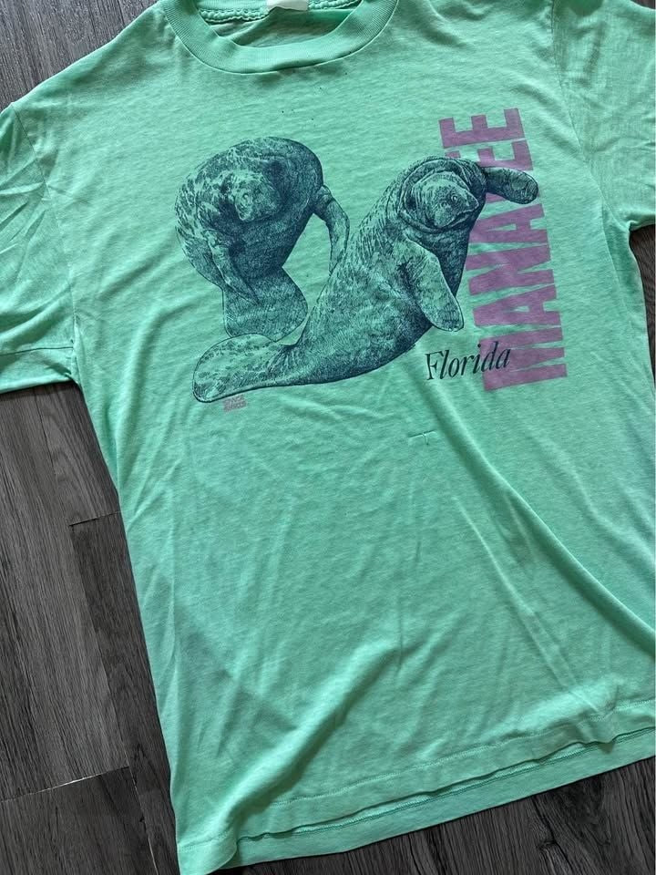 Vintage 80s Space Shirts Manatee T-Shirt