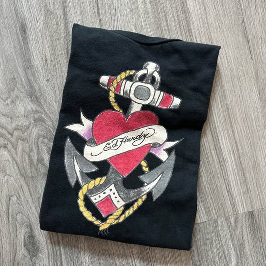 Ed Hardy By Christian Audigier Tunic VINTAGE Y2K Heart Anchor