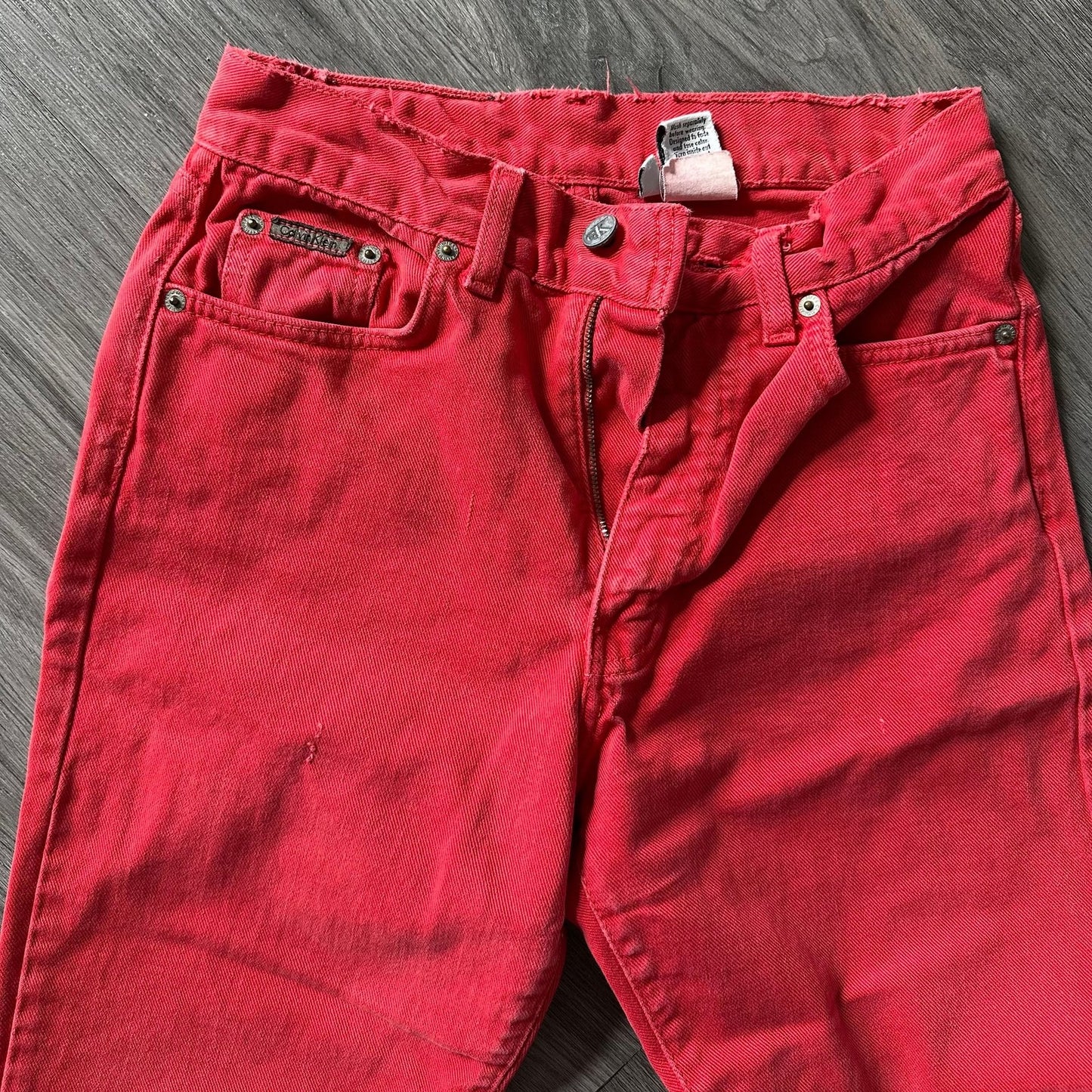 Vintage 90s Calvin Klein Denim Jeans High Wasted Red