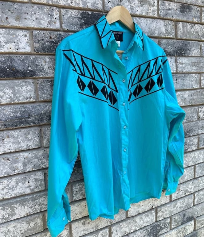 Vintage 90s Wrangler Frontier Series Western Button Down Shirt