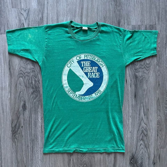 Vintage 80s City of Pittsburgh The Great Race T-Shirt