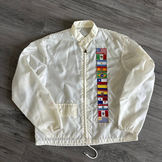 Vintage The Great Lakes Jacket White Flag Windbreaker Men's Small