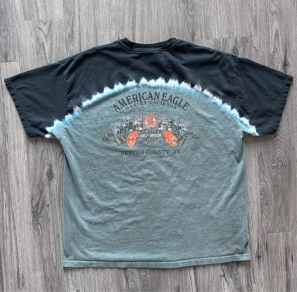 Harley Davidson American Eagle Tie-Dye T Shirt Y2K