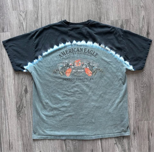 Harley Davidson American Eagle Tie-Dye T Shirt Y2K