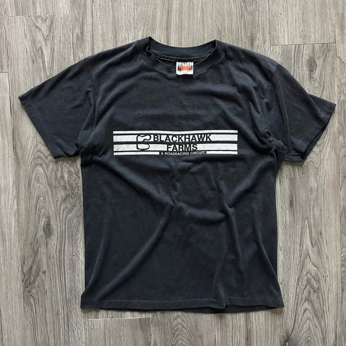 Vintage 90s Blackhawk Farms Road Racing Circuit Motorcycle T-Shirt