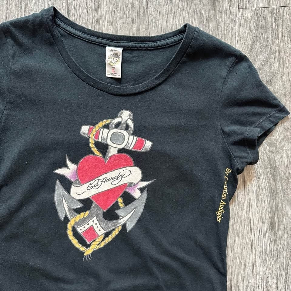 Ed Hardy By Christian Audigier Tunic VINTAGE Y2K Heart Anchor