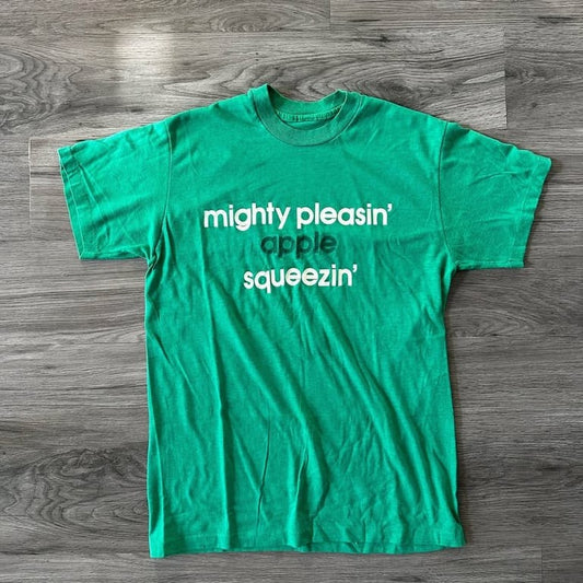 Vintage 80s Mighty Pleasin’ Apple Squeezin’ T-Shirt
