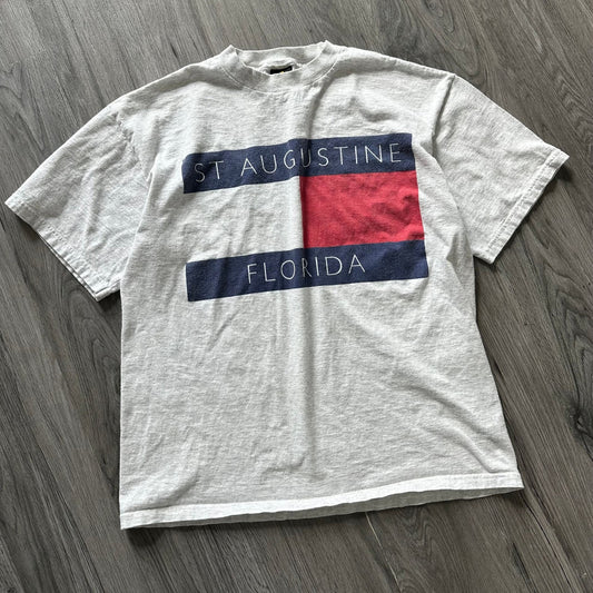 Vintage 90s Flag Logo T-Shirt St Augustine Florida 