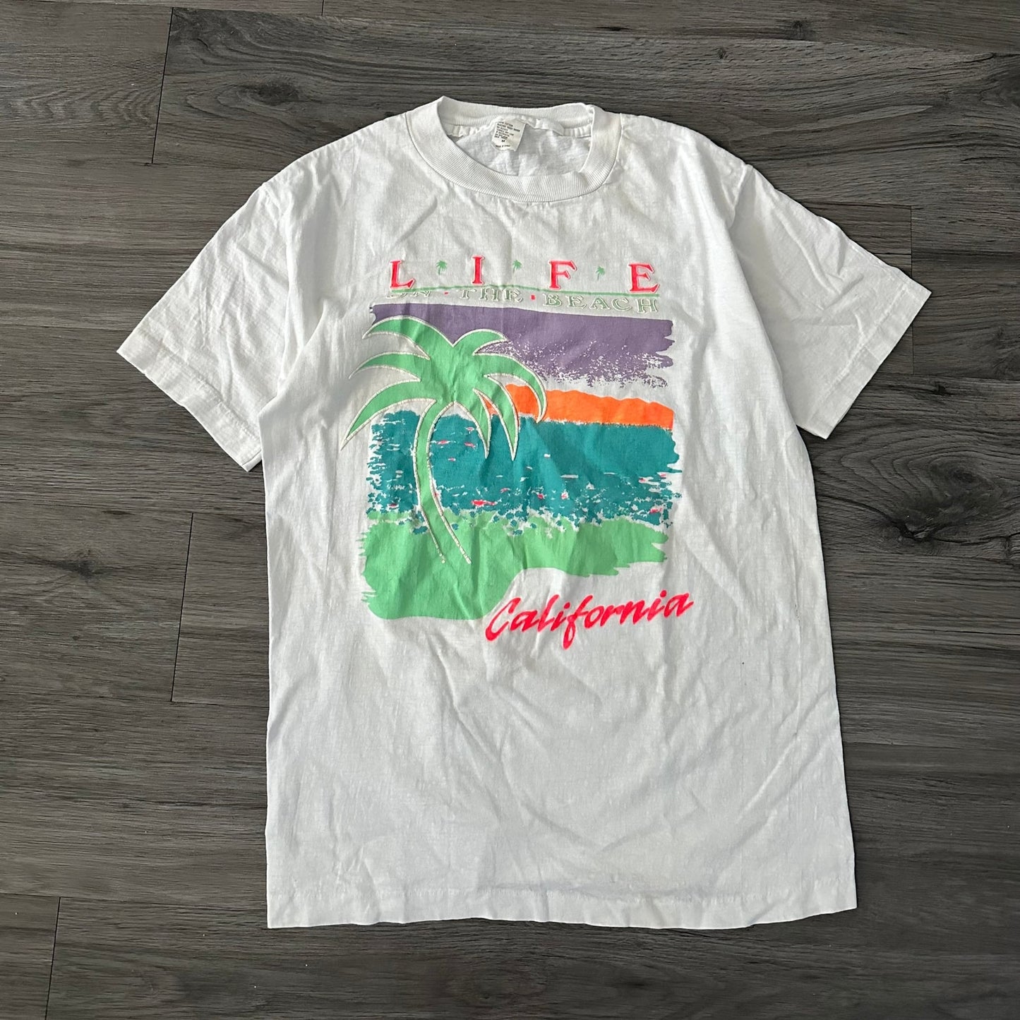 Vintage 80s "Life's A Beach California" Graphic T-Shirt Men's Medium