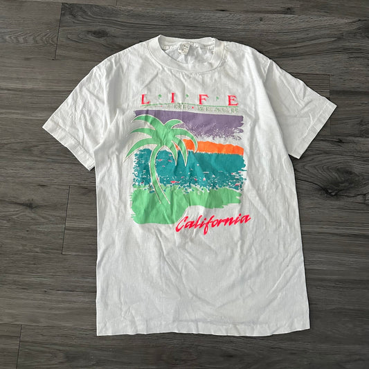 Vintage 80s "Life's A Beach California" Graphic T-Shirt Men's Medium