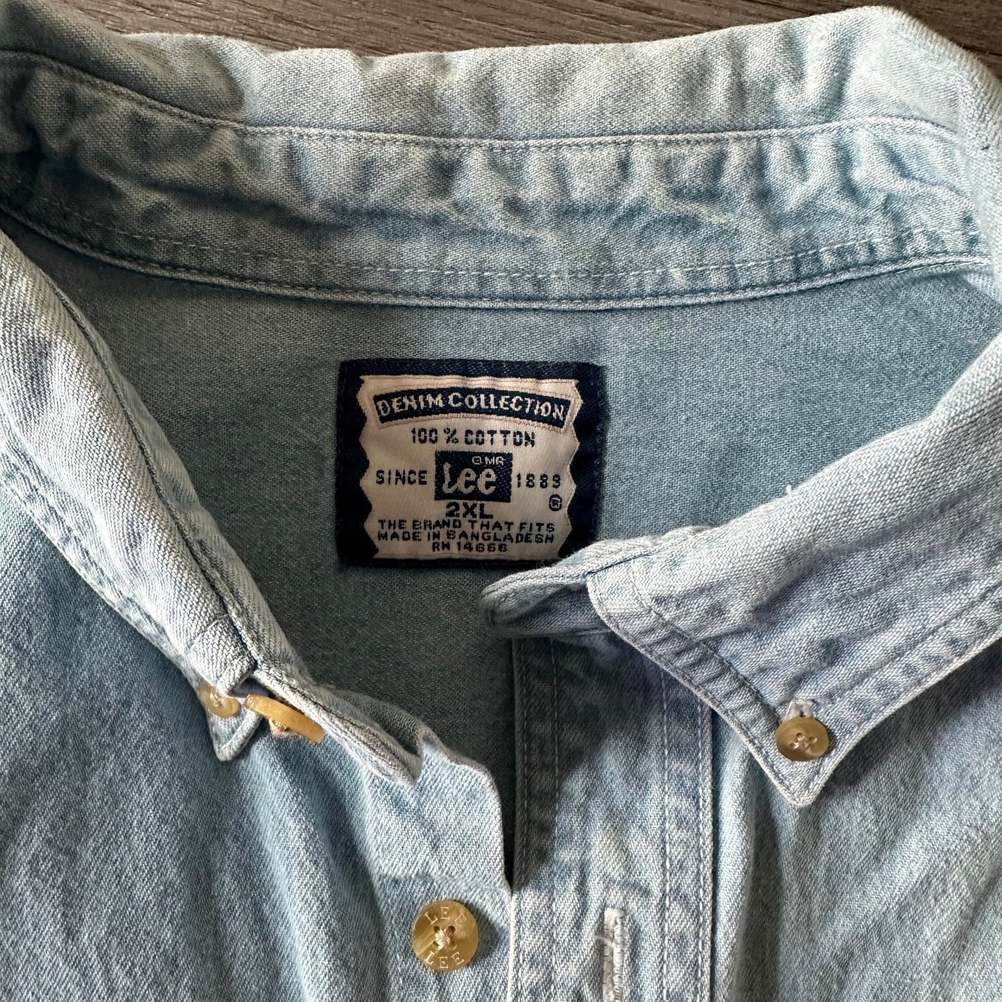 Vintage 90s Lee Denim Shirt Los Angeles Co Sheriff Homicide 