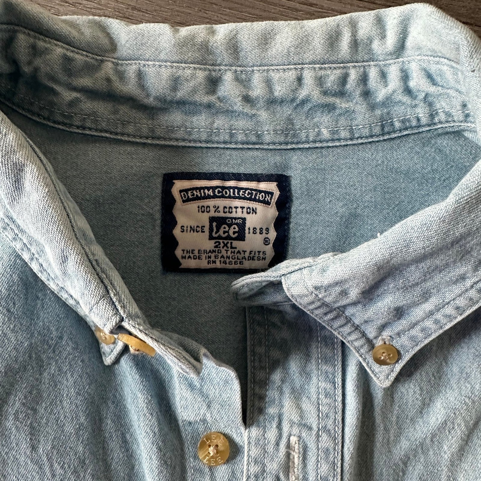 Vintage 90s Lee Denim Shirt Los Angeles Co Sheriff Homicide 