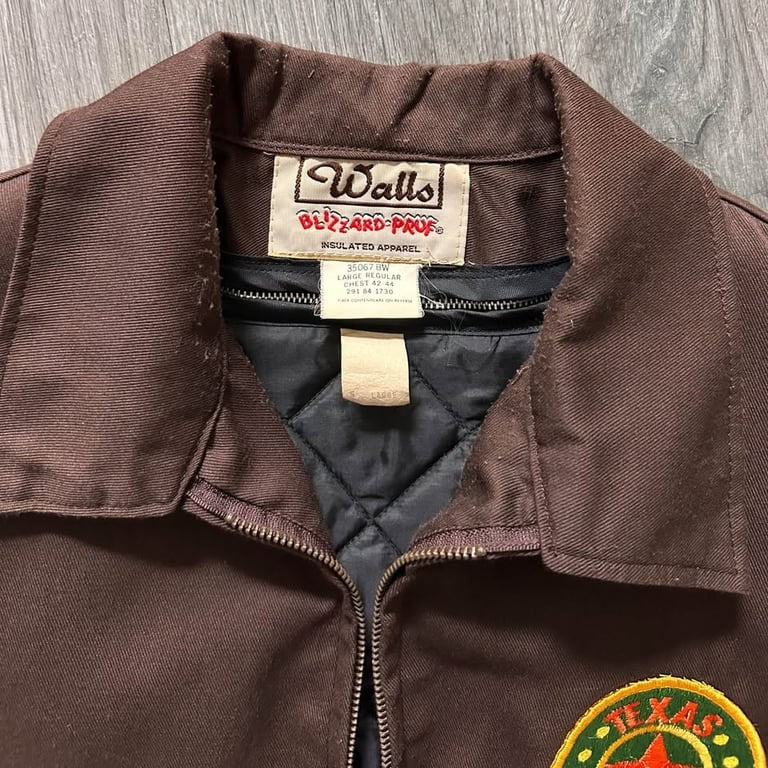 Vintage 70s Walls Blizzard Pruf Work Jacket Texas Safe Hunter Patch