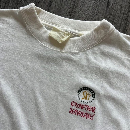 Vintage 80s New Zealand Coronet Peak Remarkables Ski T-Shirt