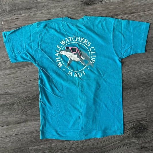 Vintage 1985 Maui Whale Watchers Club T-Shirt