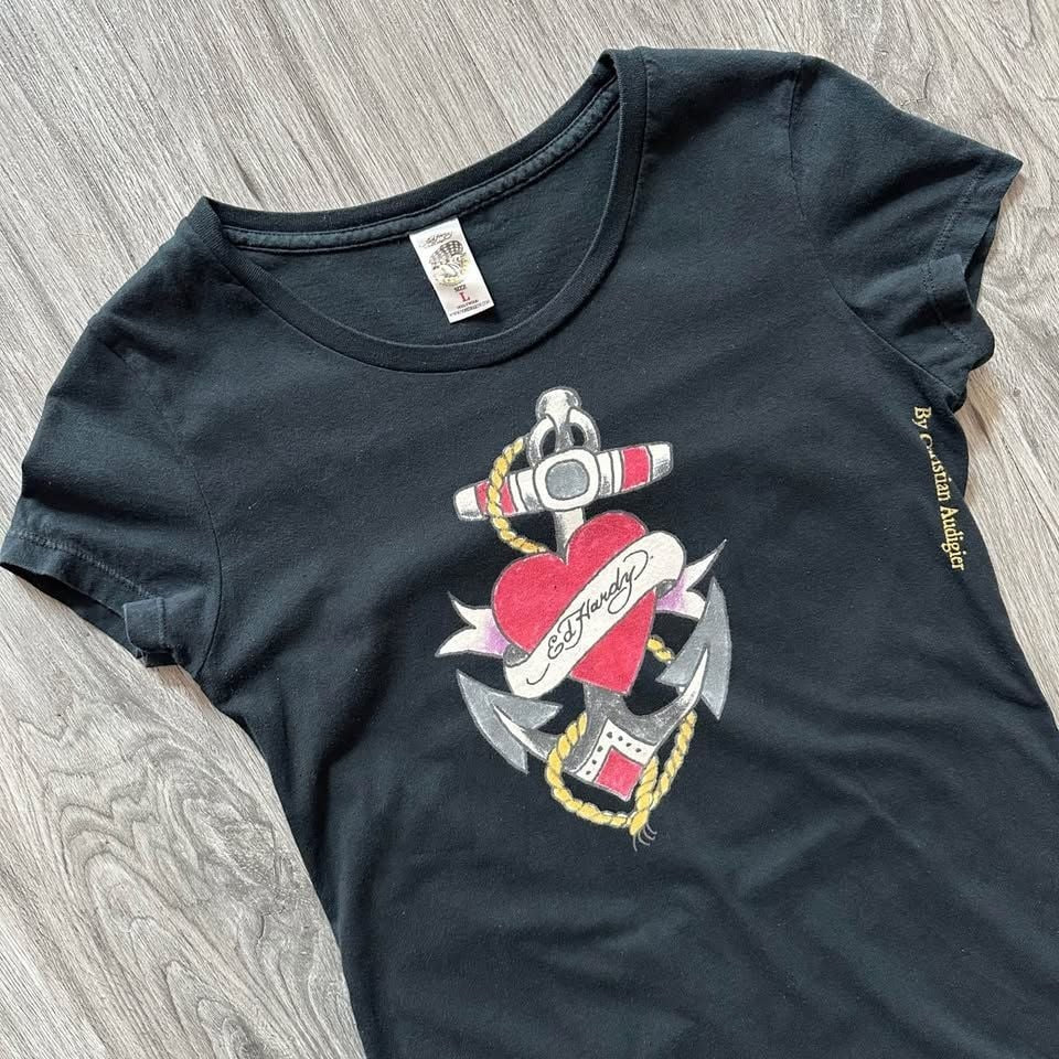 Ed Hardy By Christian Audigier Tunic VINTAGE Y2K Heart Anchor