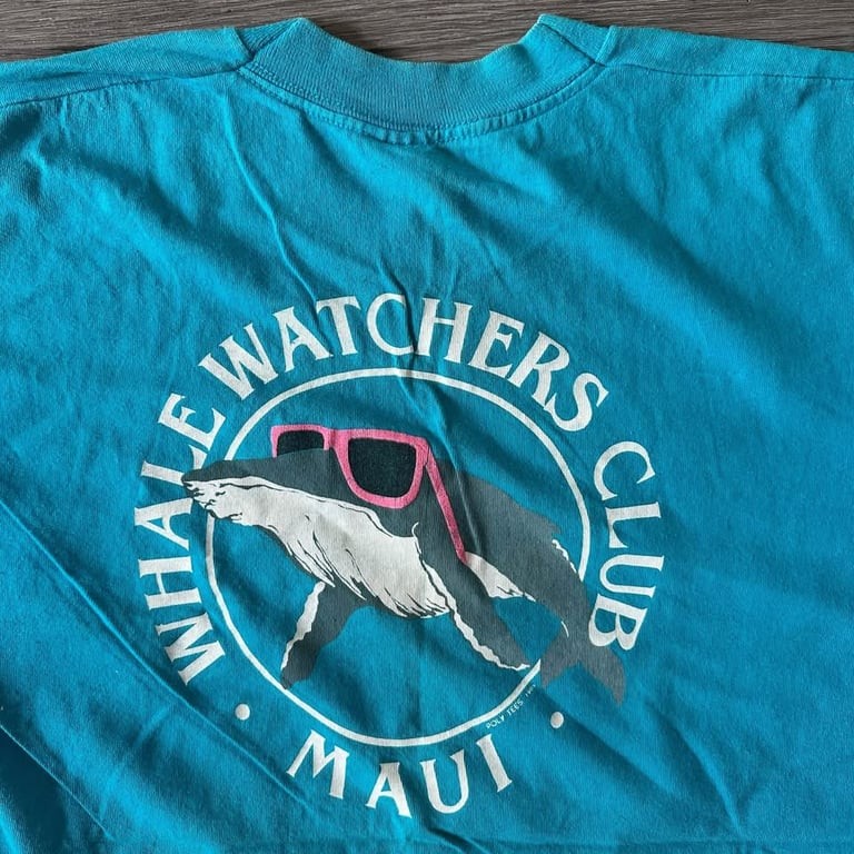 Vintage 1985 Maui Whale Watchers Club T-Shirt