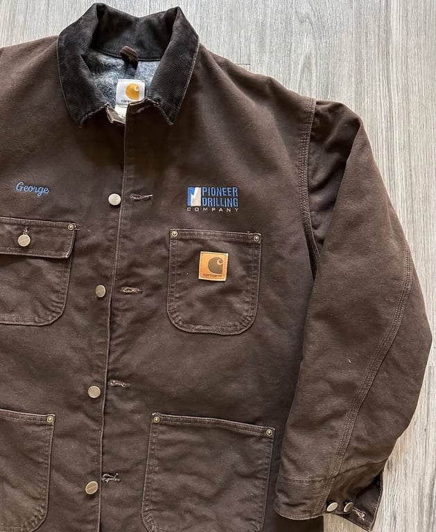 Vintage 90s Carhartt C02 DKB Jacket Blanket Lined Chore Coat