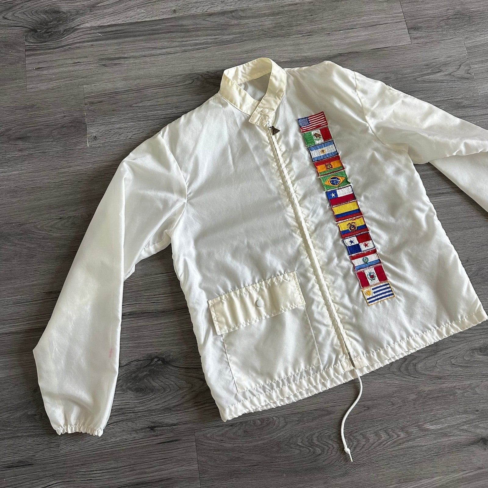 Vintage The Great Lakes Jacket White Flag Windbreaker Men's Small