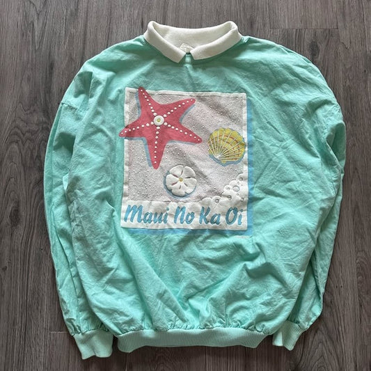 80s Vintage Maui Beach Surf Sweatshirt