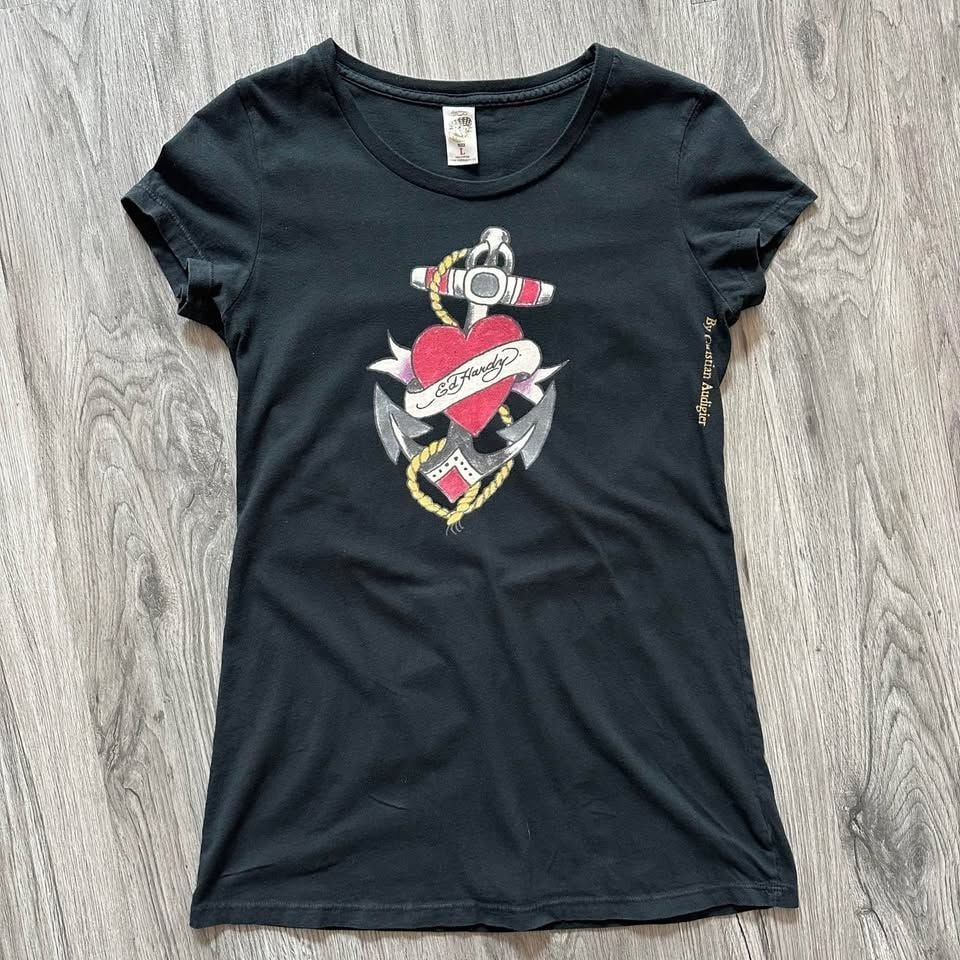 Ed Hardy By Christian Audigier Tunic VINTAGE Y2K Heart Anchor
