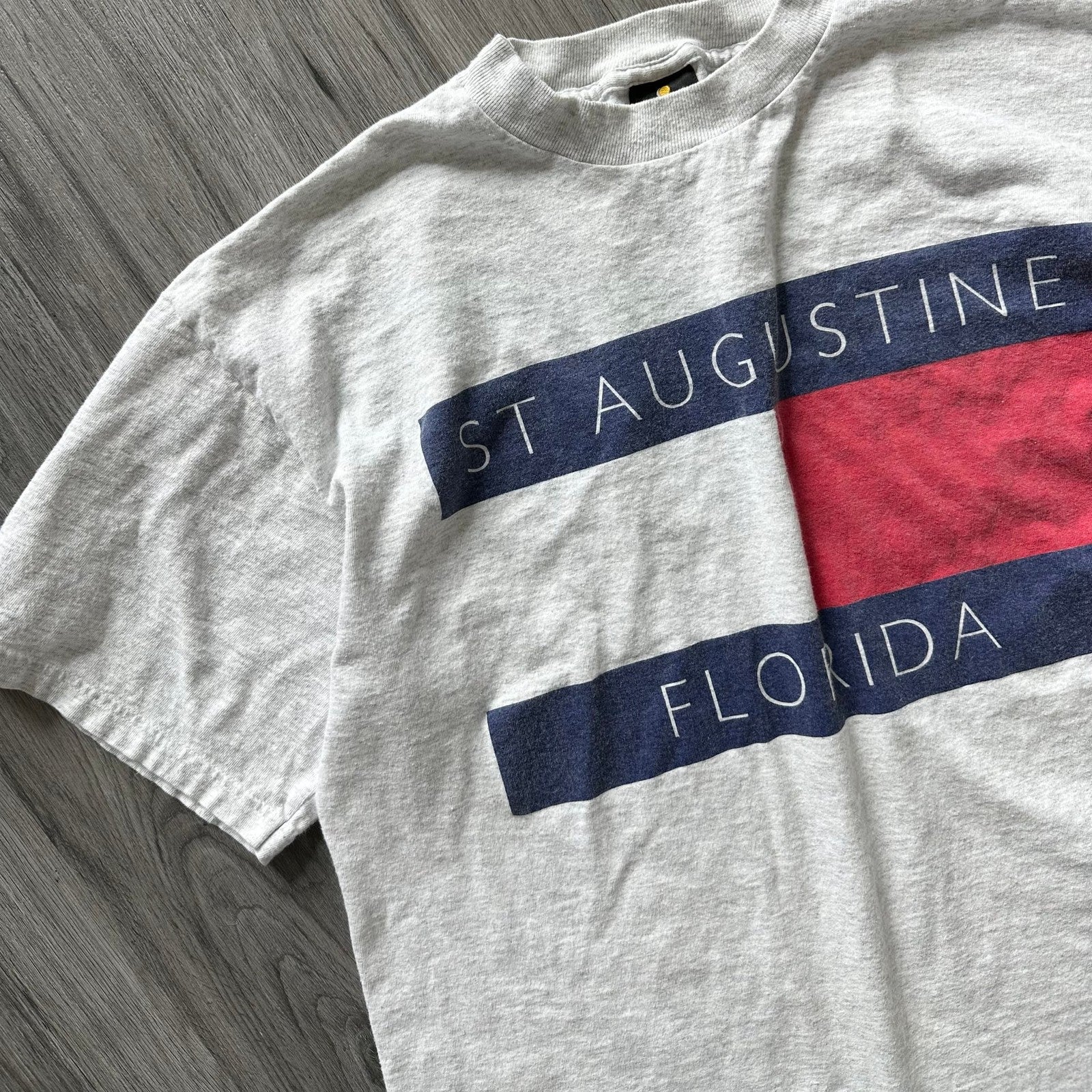 Vintage 90s Flag Logo T-Shirt St Augustine Florida 
