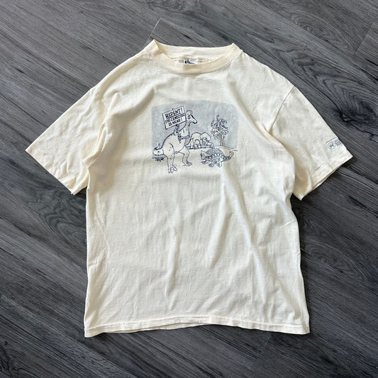 Vintage 80s American Geological Institute Graphic T-Shirt “REPENT” Dinosaur