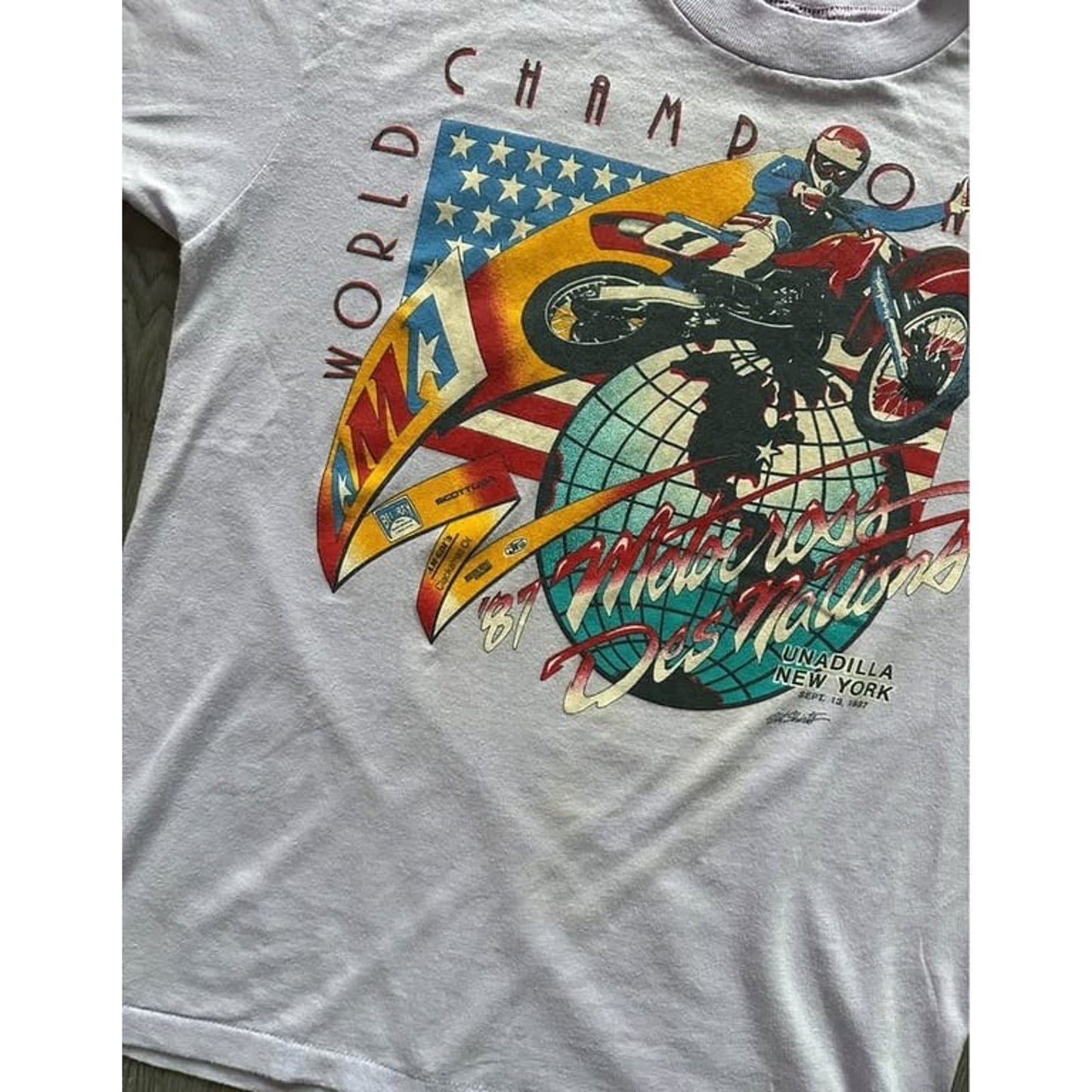 Vintage 1987 USA Motocross Des Nations Unadilla T-Shirt Original Dirt Shirts
