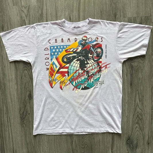 Vintage 1987 USA Motocross Des Nations Unadilla T-Shirt Original Dirt Shirts