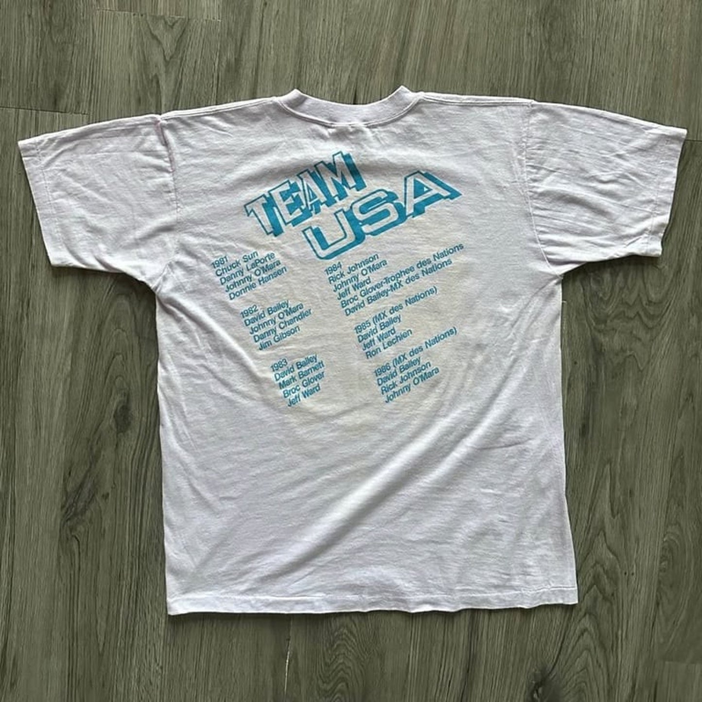Vintage 1987 USA Motocross Des Nations Unadilla T-Shirt Original Dirt Shirts